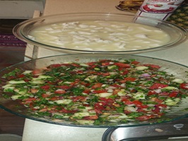 a pizza sitting on top of a table